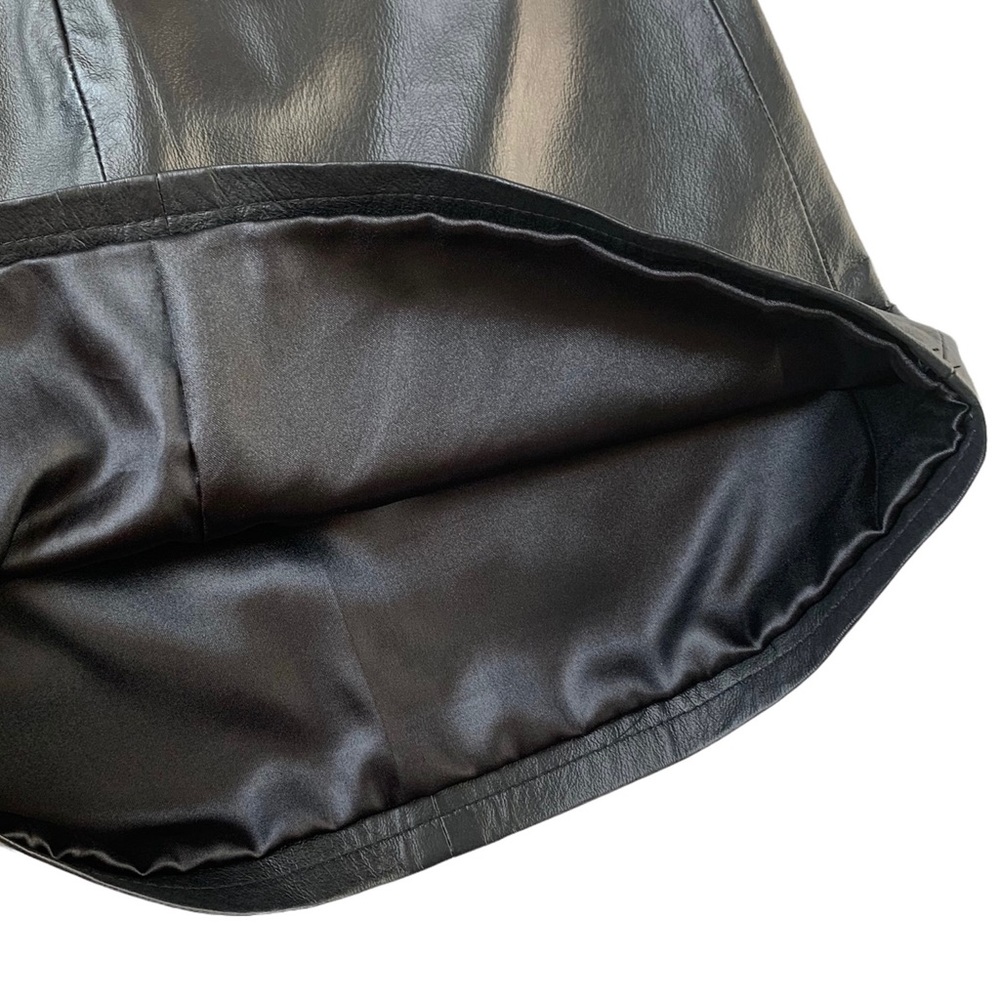 โจ VINTAGE โจ CLIO LEATHER | Leather Pencil Skirt Size 2 Petite - Picture 2 of 6